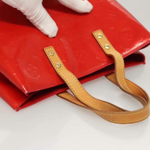 LOUIS VUITTON Monogram Vernis Reade PM Hand Bag Red Rouge M91088 - Picture 6 of 12